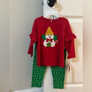 Mr. Bingle Toddler Red Top and Green Pants Set - NWT